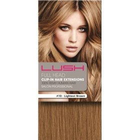 20" Clip In Human Hair Extensions FULL HEAD #10 Lightest Brown