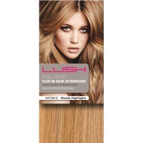 26" Clip In Human Hair Extensions FULL HEAD #27/613 Blonde Highlights