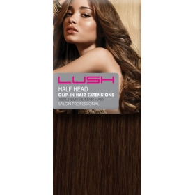 18" Clip In Human Hair Extensions Half Head #4 Dark Brown 18" Clip In Human Hair Extensions Half Head #4 Dark Brown