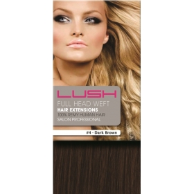 18" DIY Weft (Clips Not Attached) Human Hair Extensions #4 Dark Brown