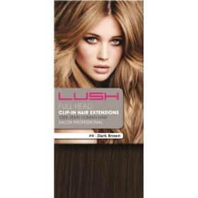 22" Clip In Human Hair Extensions FULL HEAD #4 Dark Brown