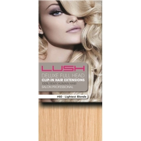 15" Deluxe Double Wefted Clip In Human Hair Extensions #60 Lightest Blonde 15" Deluxe Double Wefted Clip In Human Hair Extensions #60 Lightest Blonde