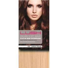 20" DIY Weft Soft Wave Clip In Human Hair Extensions #60 Lightest Blonde