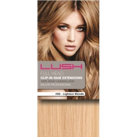 26" Clip In Human Hair Extensions FULL HEAD #60 Lightest Blonde