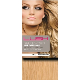 20" DIY Weft (Clips Not Attached) Human Hair Extensions #613 Bleach Blonde 