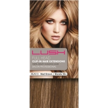 15" Clip In Human Hair Extensions FULL HEAD #6/613 Med Brown/ Blonde Mix