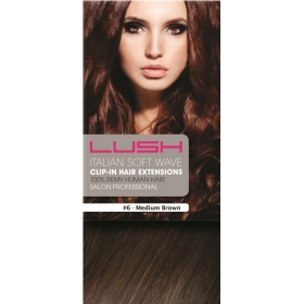20" DIY Weft Soft Wave Clip In Human Hair Extensions #6 Medium Brown
