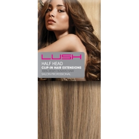 15" Clip In Human Hair Extensions Half Head #8/613 Light Brown/ Blonde Mix