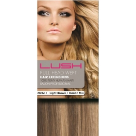 20" DIY Weft (Clips Not Attached) Human Hair Extensions #8/613 Light Brown / Blonde Mix