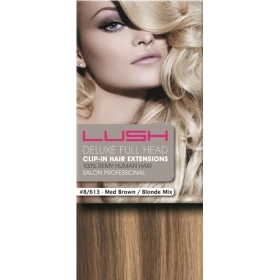 20" Deluxe Double Wefted Clip In Human Hair Extensions #8/613 Light Brown / Blonde Mix 20" Deluxe Double Wefted Clip In Human Hair Extensions #8/613 Light Brown / Blonde Mix
