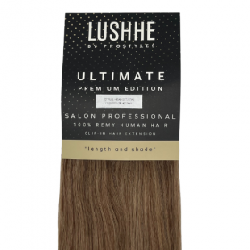 18" Clip In Human Hair Extensions ULTIMATE FULL HEAD #12 Dark Ash Blonde
