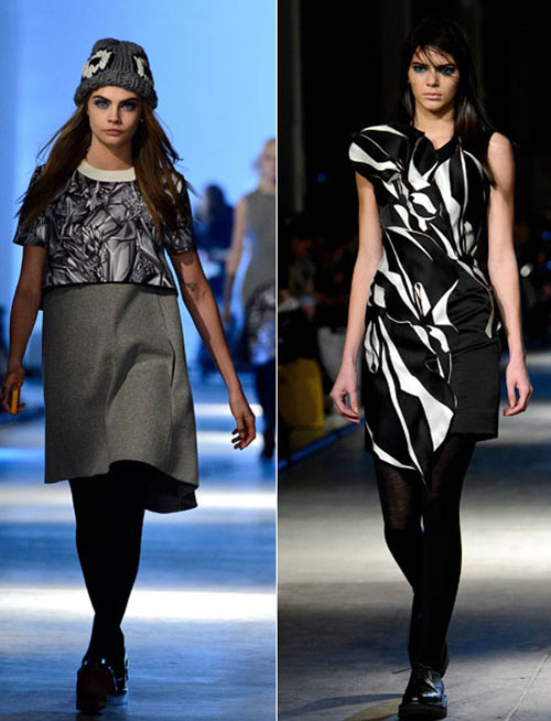 Cara Delevingne Kendell Jenner Kardashian Giles London Fashion Week