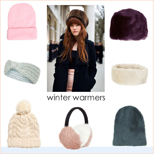 Winter warmers, hats, earmuffs and fur