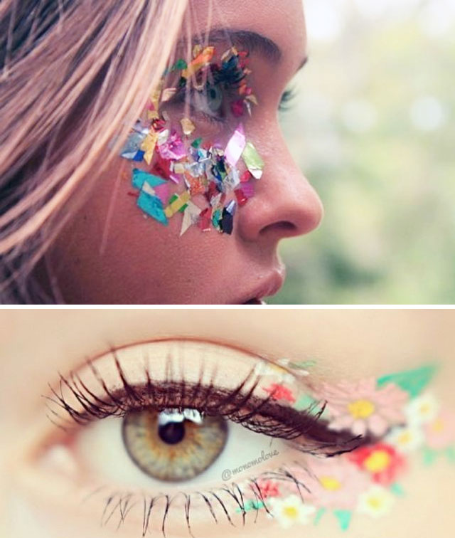 festival colourful bright makeup glitter