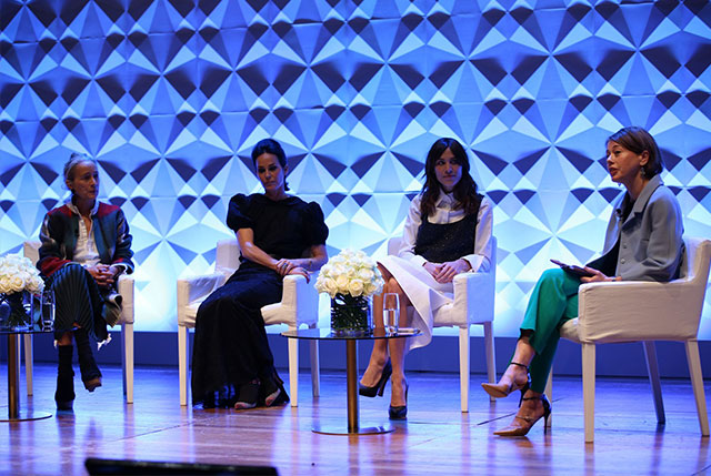 Alex Chung on stage at Vogue Festival